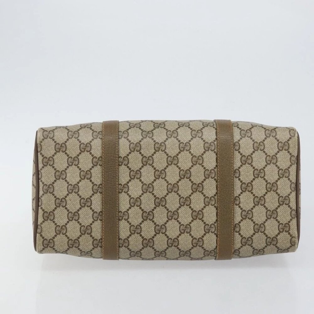 GUCCI GG Supreme Web Sherry Line Boston Bag PVC Beige Gold 40 02 007 Auth 144173 - Picture 5 of 16